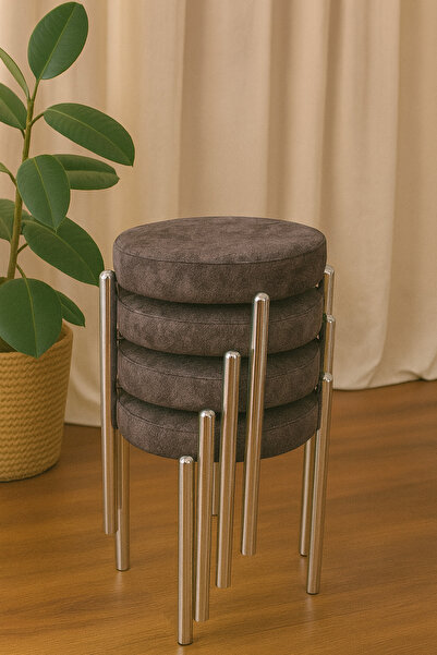 BERAWOND BERA METAL SİLİNEBİLİR KUMAŞ TABURE (4 ADET-MONTAJLI GÖNDERİM)