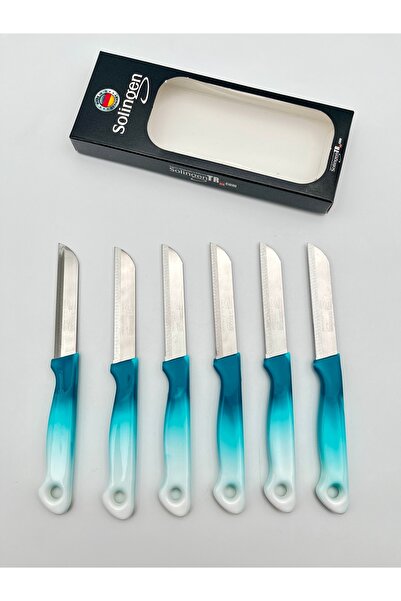 Solingen Orijinal Ritter Ebruli 6 Adet Meyve Bıçağı Turkuaz