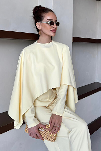 Gülmude Cool Premium Stylish Suit Jumpsuit with Cape