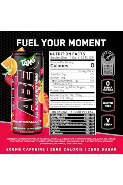 applied nutrition ABE Ultimate Pre Workout Drink Food Supplement, Tang Orange Strawberry, Box of 12 Piece