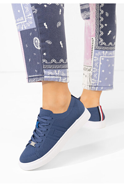 B T Shoes Modré dámské plátěné tenisky Belinda V3