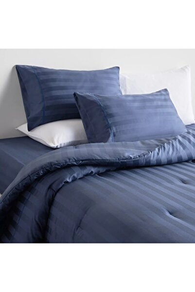 Generic Satin Stripe Pima Cotton Sateen 525 Thread Count 3-Piece Queen Comforter Set - 200x240 cm