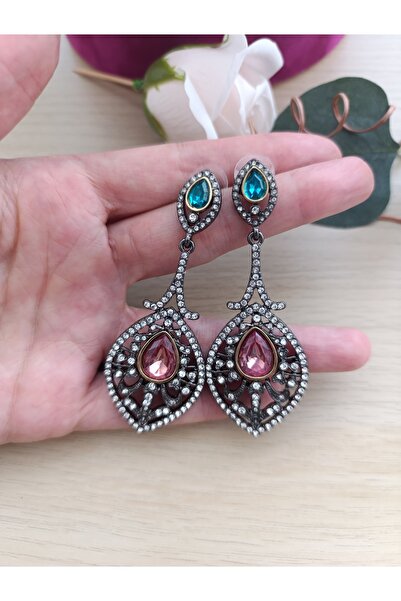 lor Cercei Vintage Mari cu Cristale Colorate 68A14C1290