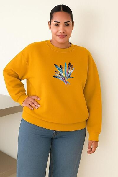 DM DOLCE MORE SWEATSHIRT UNISEX MĂRIME MARE CU IMPRIMARE PĂRĂ