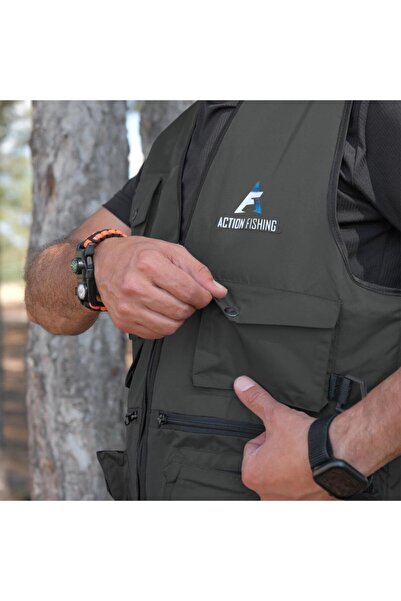 SAVEX Action Four Seasons Multi-Pocket Outdoor Sports Vest Khaki