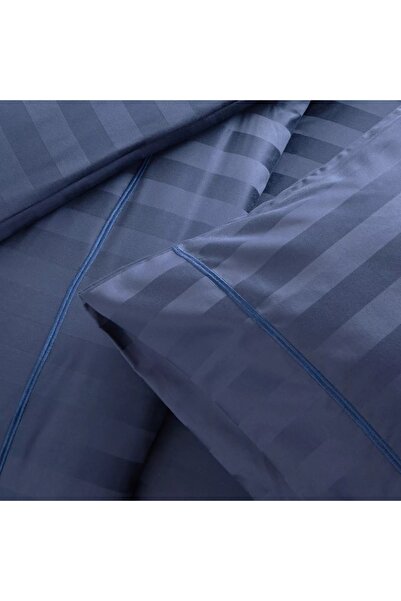 Generic Satin Stripe Pima Cotton Sateen 525 Thread Count 3-Piece Full Comforter Set - 160x240 cm
