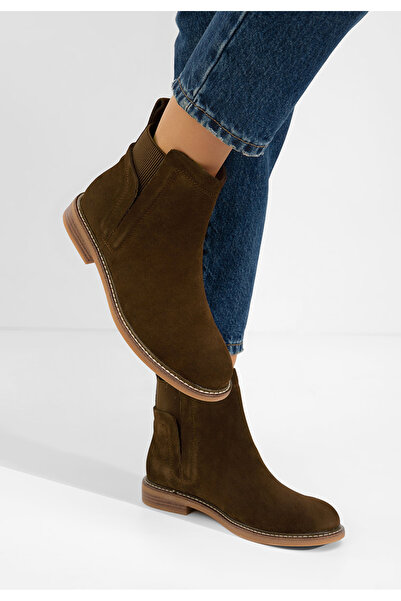 B T Shoes Γυναικείες δερμάτινες μπότες Torrenia V4 καφέ