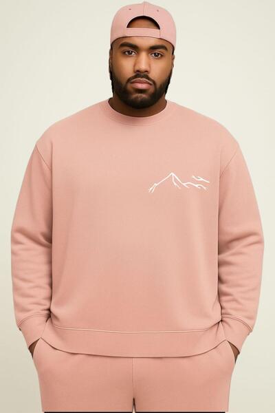 DM DOLCE MORE سترة رياضية كبيرة الحجم للجنسين مصنوعة من القطن الممشط بثلاثة خ...