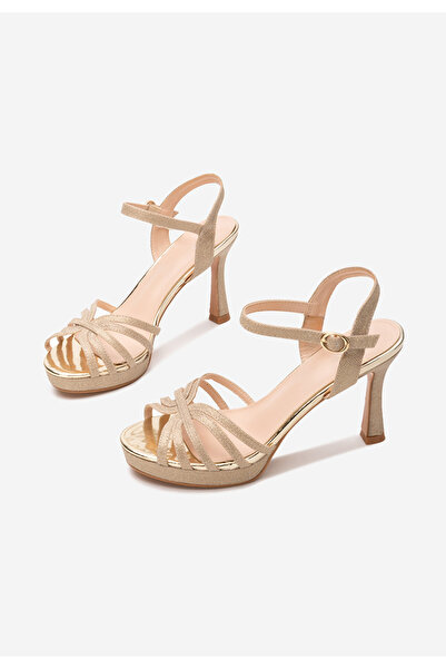 B T Shoes Zlaté elegantní dámské sandály Jody