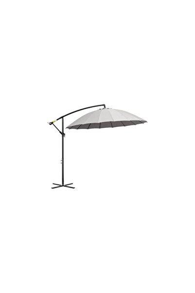Mercaton Garden/patio umbrella, banana joint, with crank, gray, 296 cm