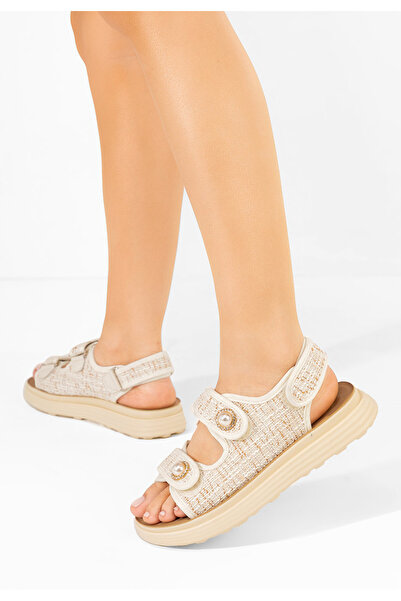 B T Shoes Béžové dámské letní sandály Mellanya