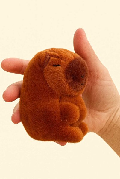 KAYLANIN DÜNYASI سلسلة مفاتيح لطيفة على شكل كابيبارا من القطيفة، إكسسوار حقيبة ناعم من القطيفة، هدية