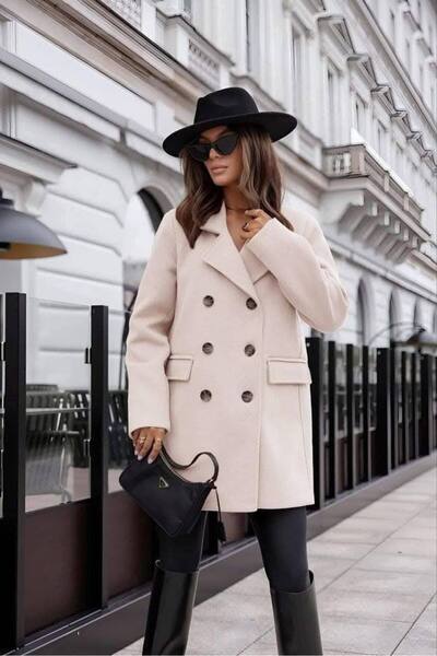 GLAMSI Jachetă elegantă cu căptușeală și nasturi