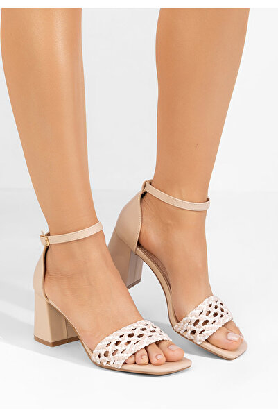 B T Shoes Πέδιλα με χοντρο τακουνι Nickyta μπεζ