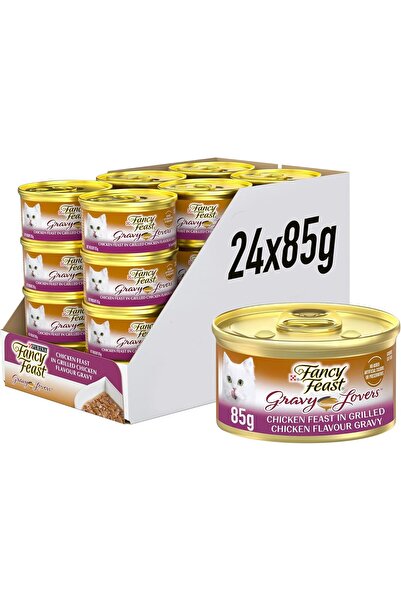 Fancy Feast Purina Gravy Lover Chicken Wet Cat Food 85g (Pack of 24)