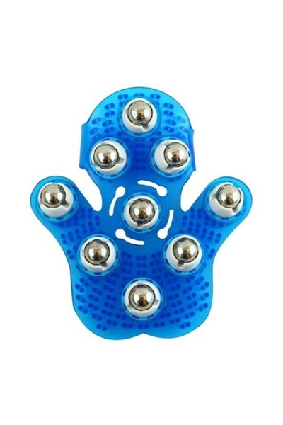 KESNUP Mănușă de masaj cu 9 bile rotative, reglabilă, albastră