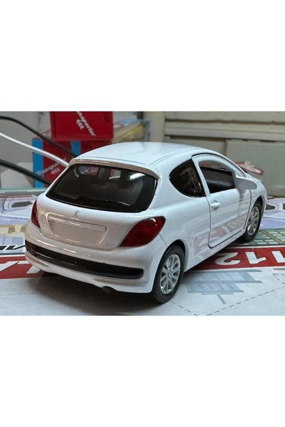 WELLY Toy Metal Model Car 1/36 Pull Back Peugeot 207 White