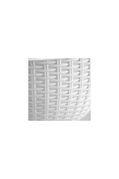 Mercaton Hanging Flower Pot Mercaton, PP Material, UV Resistant, Rattan Imitation, 58×27 cm, White