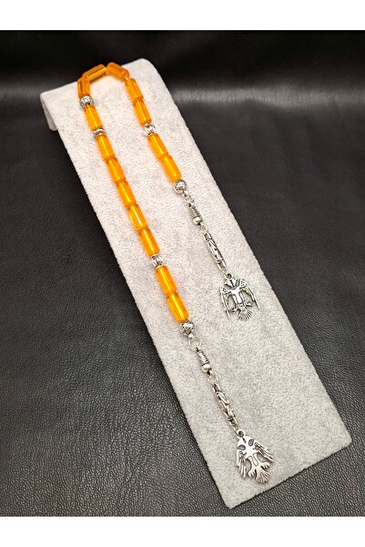 Han Ticarethane Mărgele de rugăciune din chihlimbarit, culoare portocalie, tă...