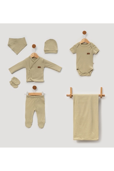 MİLAYS LİFE HOME COLLECTİON 7-Piece Zibin Set with Snap-On Bodysuit for Babies 0-3 Months
