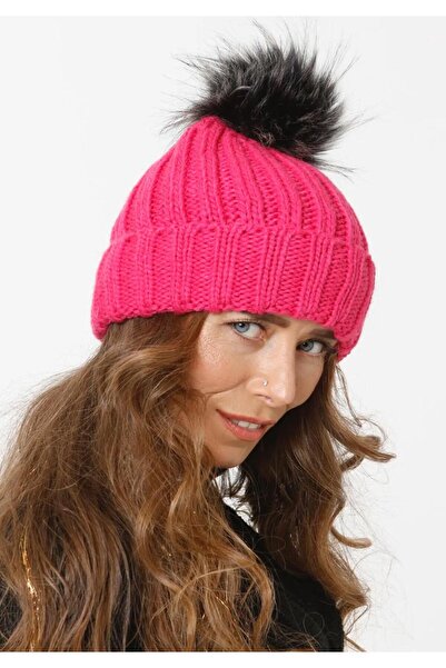 Wearflawless Дамска мека акрилна шапка с помпон за зимата