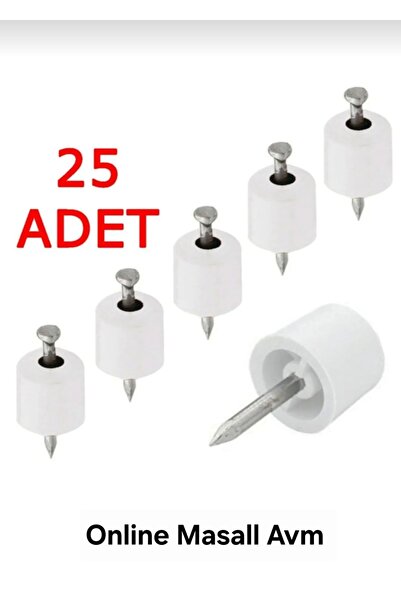Online Masall AVM Çivili raf pimi 25 adet dolap raf tutucu pimi beyaz