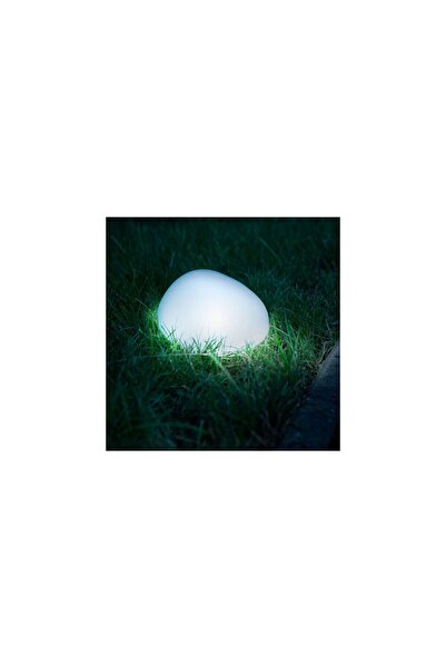 Garden of Eden Lampă solară în formă de piatră, sticlă mată, 165 x 142 x 115 mm, LED alb cald