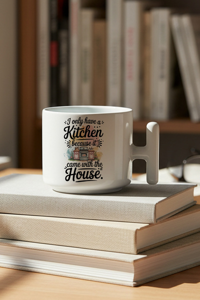 giftkonsept I Only Love Kirchen Printed Gift t Handle Latte Cup Mug