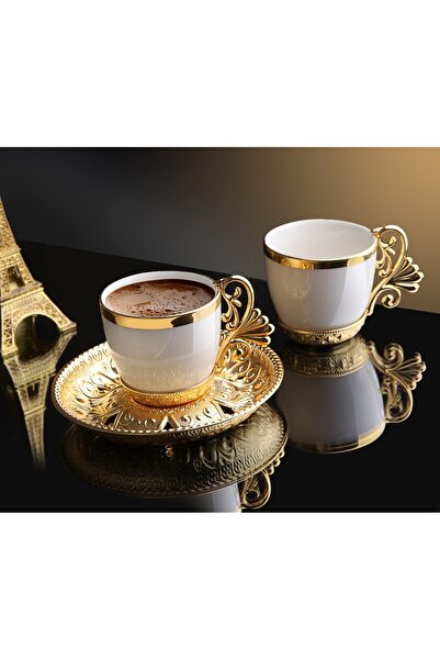BUSEM Non-Tarnish Metal and Porcelain Zemzem and Coffee Set