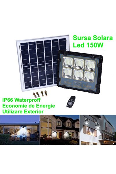 VTM Proiector LED 150W cu Panou Solar - Iluminare Exterioară Eficientă