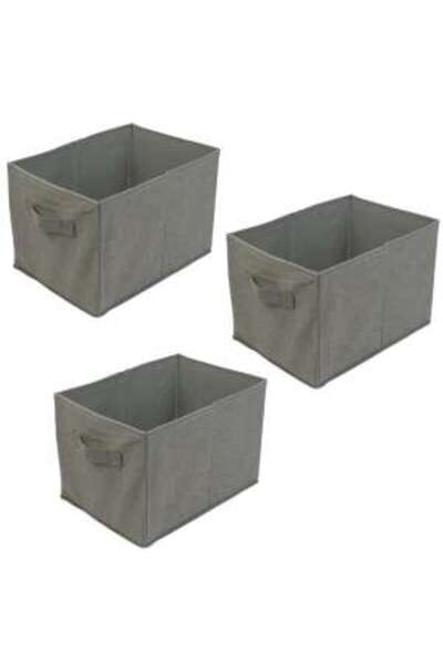 Mercaton Set 3 Pieces Foldable Storage Box with Rigid Side Walls, Max. 4 kg, 32 x 23 x 23 cm
