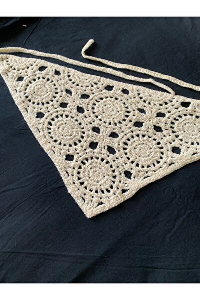 Honeybeeatelier Honeybee Ateli̇er Vintage Knitted Motif Bandana