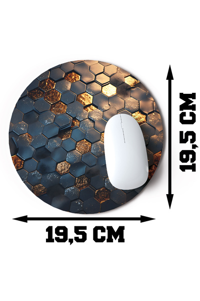 giftkonsept Patterned Melty No:3 Printed Round Gaming Mousepad
