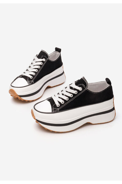 B T Shoes Černé tenisky na platformě Cathleen