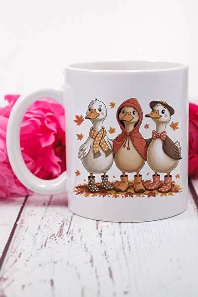 giftkonsept Autumn Themed Cute Ducks Printed Gift Mug