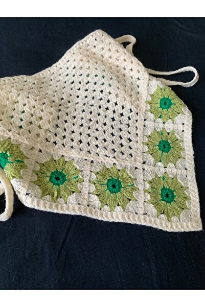 Honeybeeatelier Honeybee Ateli̇er Vintage Motif Knitted Bandana