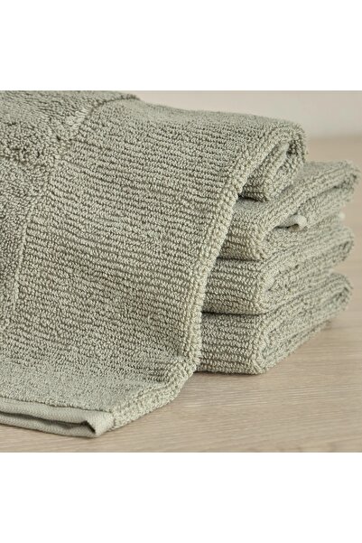 Generic Ribbed 4-Piece Turkish Cotton Fingertip Towel Set - 30x30 cm