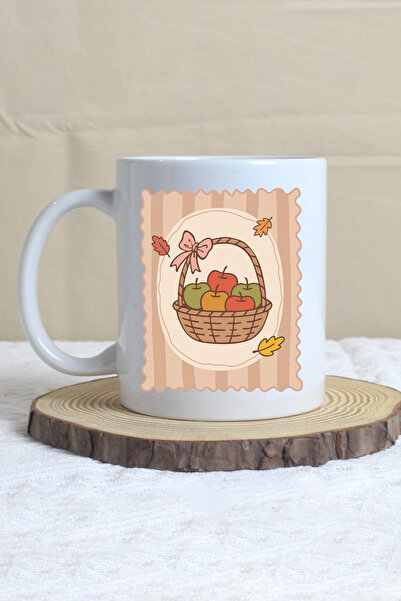 giftkonsept كوب هدية مطبوع عليه سلة التفاح ذات طابع الخريف