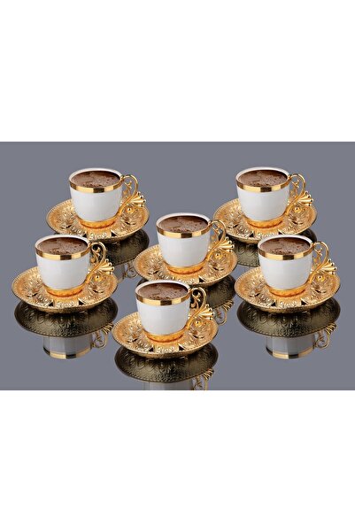 BUSEM Non-Tarnish Metal and Porcelain Zemzem and Coffee Set