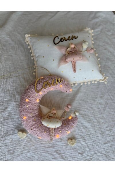 Tasarım Bebek kapı süsü takı yastığı set, keçe peri bebek, keçe bebek