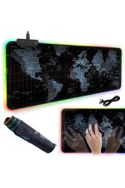 KESNUP Mousepad cu iluminare RGB, 800x300 cm, negru
