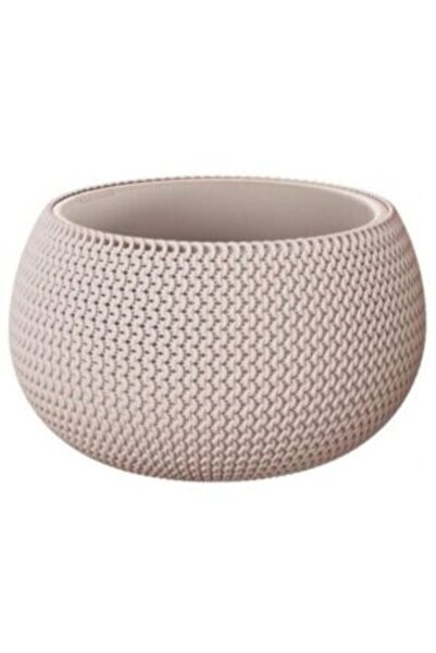 Mercaton Round Planter Mercaton, Resin and PP, UV Resistant, 24 x 16 cm, Brown