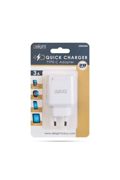 DELIGHT Adapter – Type-C – Fast Charger, PD20W – White