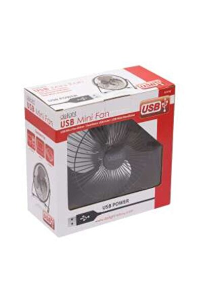DELIGHT Mercaton Fan, Portable, Metal, USB Powered, 5V / 2.5W, Silent, 360° Rotation