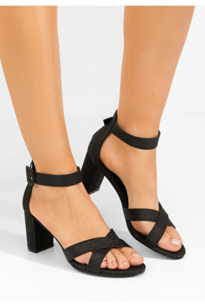 B T Shoes Sandale cu toc gros Loyce negre