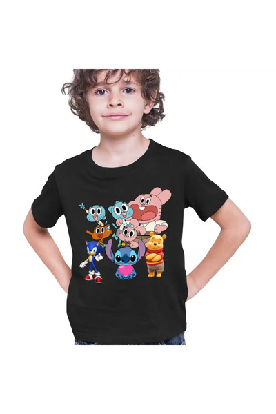 OEM Tricou Copii Baieti Gumball Stitch Sonic Winnie