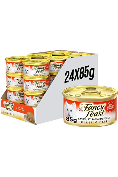 Fancy Feast PURINA Classic Savoury Salmon Feast Wet Cat Food - 85G (pack of 24)