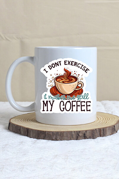 giftkonsept I Don'T Exercise It Makes Me Spill My Coffee Printed Gift Mug
