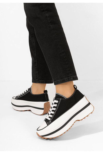 B T Shoes Černé tenisky na platformě Cathleen