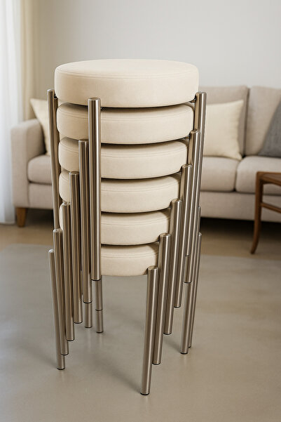 BERAWOND BERA METAL SİLİNEBİLİR TAY TÜYÜ KUMAŞ TABURE (6 ADET-MONTAJLI GÖNDERİM)